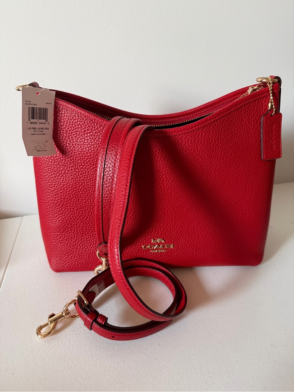 Coach Red Leather Laurel Bag NWT